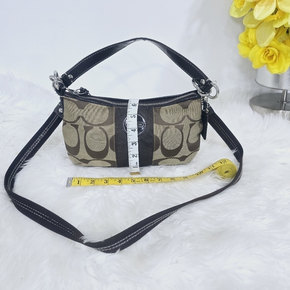 Coach signature hand or shoulder bag tan and brown - Picture 4 of 9